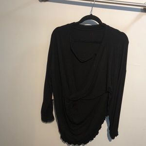Free People Shirt - Black Long Sleeve Lightweight